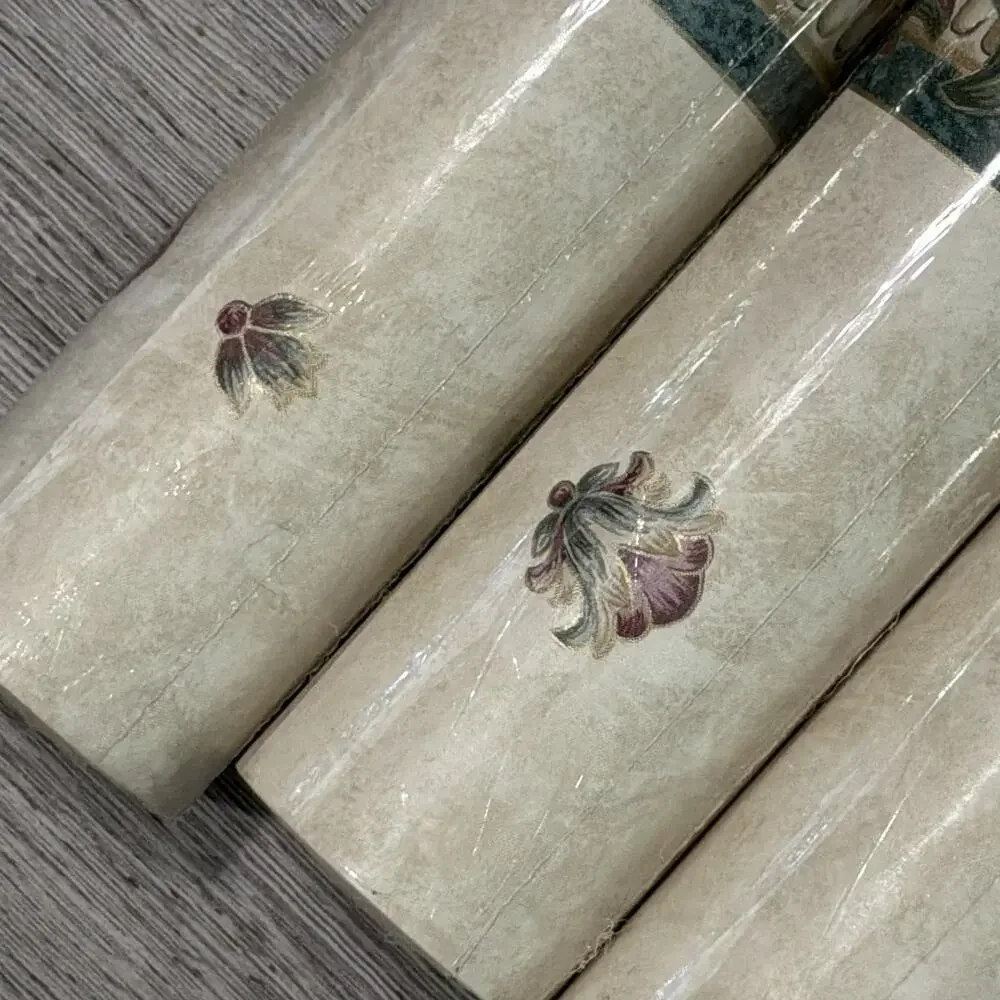 5 rolls 90s Westmount Wallcovering Wallpaper Faux Finish Tuscan Country Floral
